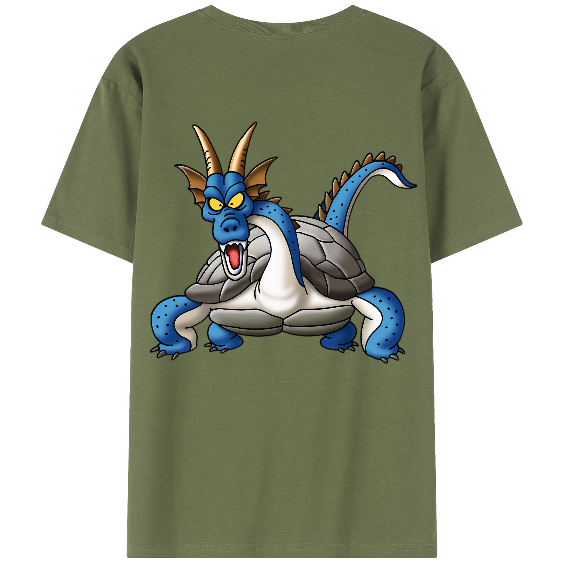 （画像用） ドラゴンクエスト Doragon Kuesuto Dragon Quest 綿100％半袖Tシャツ（背面プリント）
